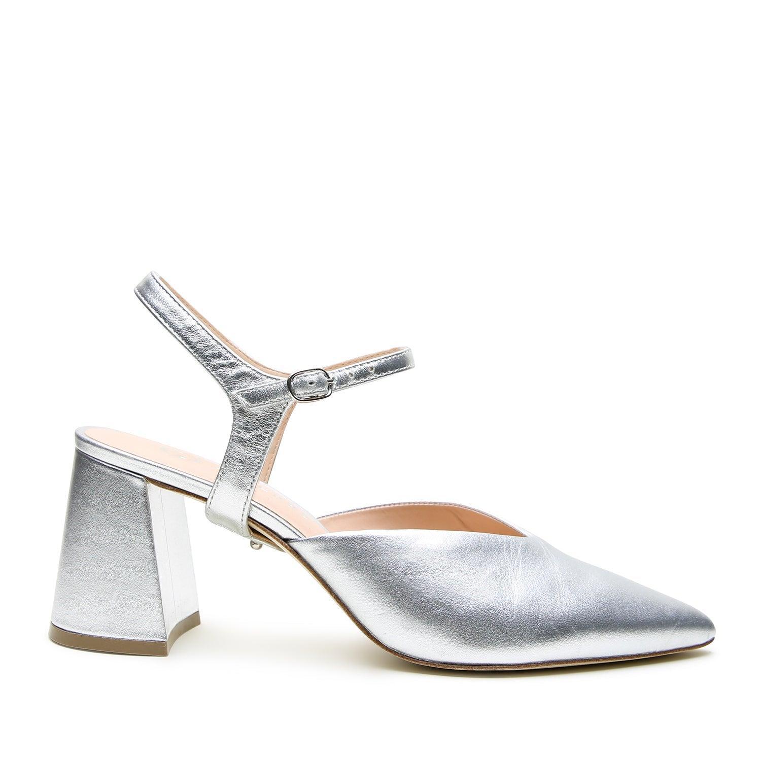 Silver V Mule + Jackie Strap | Alterre Interchangeable Shoes