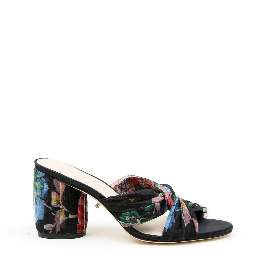 Black Floral Twist Sandal | Alterre ...