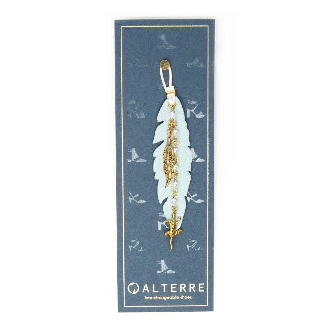 Agate Feather Shoe Charm