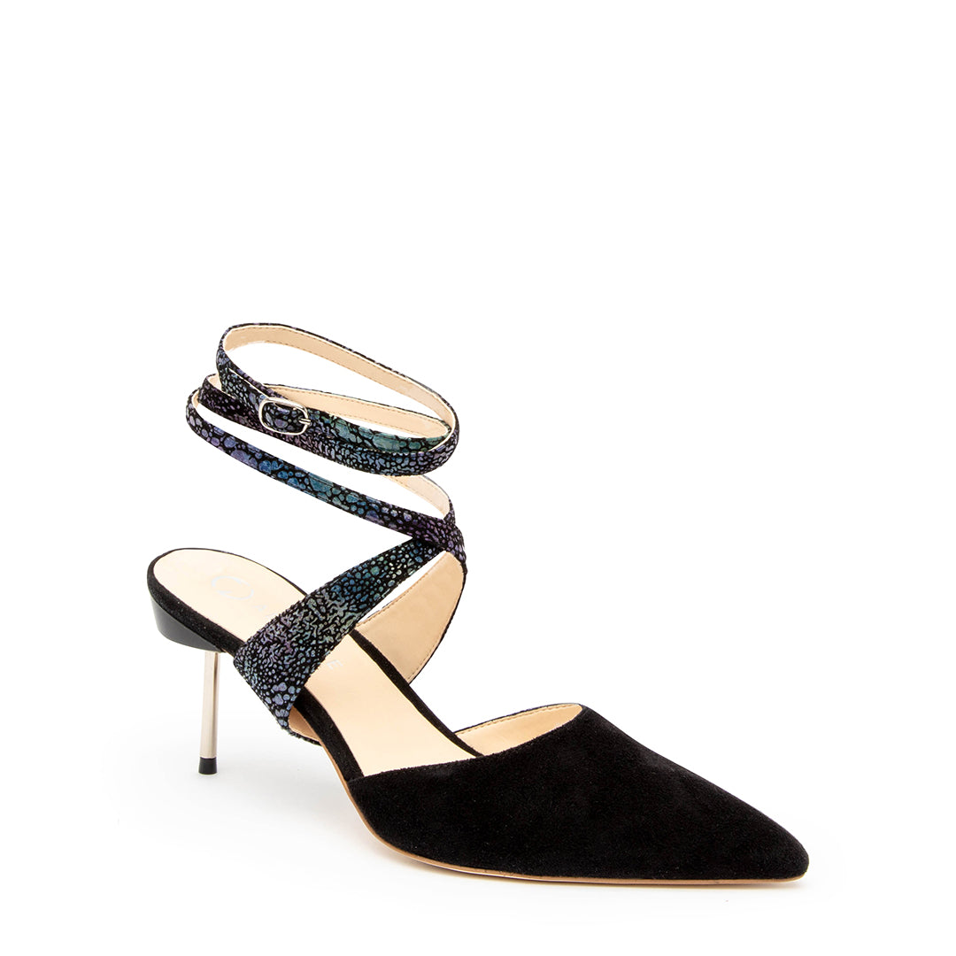 Black Suede Stiletto + Cosmic Tomoe Strap
