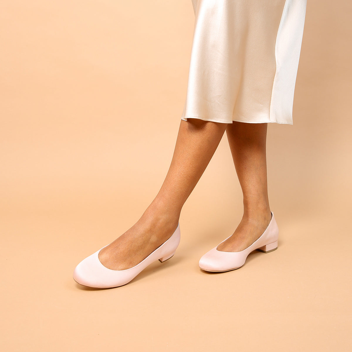Rose Satin Ballet Flat | Sustainable, Customizable Flats for Ethical Luxury & Conscious Comfort