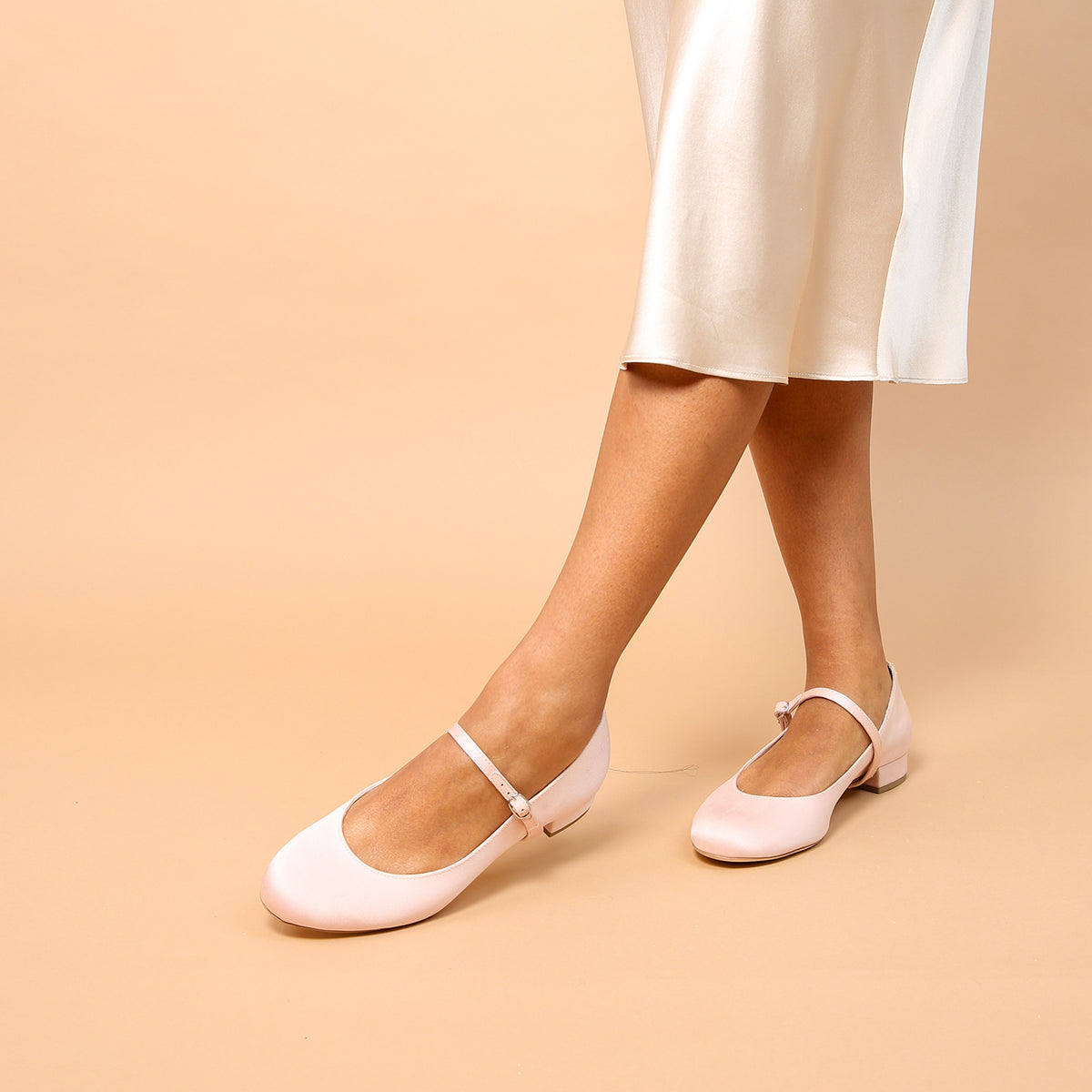 Alterre Rose Satin Ballet Flat + Twiggy Strap | Ethical Luxury, Customizable Comfort & Sustainable Shoes That Give Back