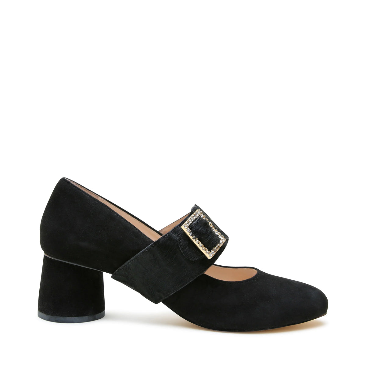 Shop Black Suede Ballet Pump+ Hairy Zebra Grace Strap | Alterre Interchangeable Pumps - Sustainable & Ethical Footwear