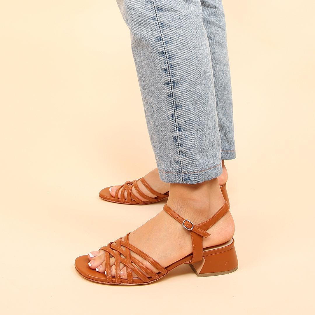 Cognac Bell Sandal + Jackie Custom Sandals | Alterre Make A Shoe - Sustainable Shoes & Ethical Footwear