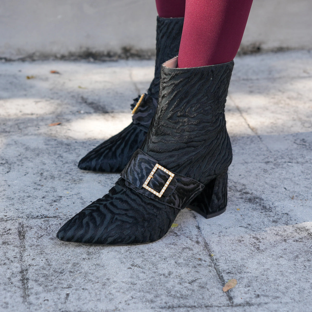 Sustainable Hairy Zebra Boots + Grace Strap | Alterre Interchangeable, Eco-Friendly Footwear