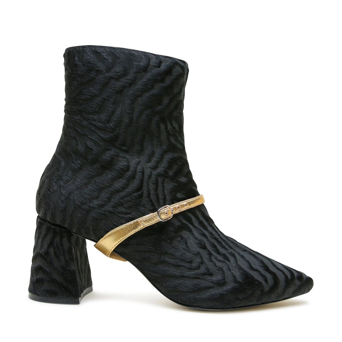 Shop Hairy Zebra Boot + Gold Twiggy Strap | Alterre Interchangeable Boots - Sustainable & Ethical Footwear