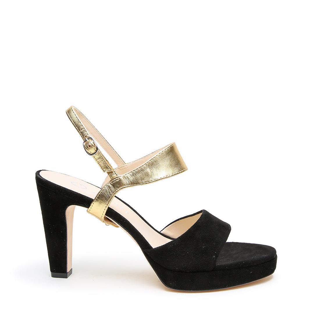 Suede Lo Platform + Gold Elsie Strap