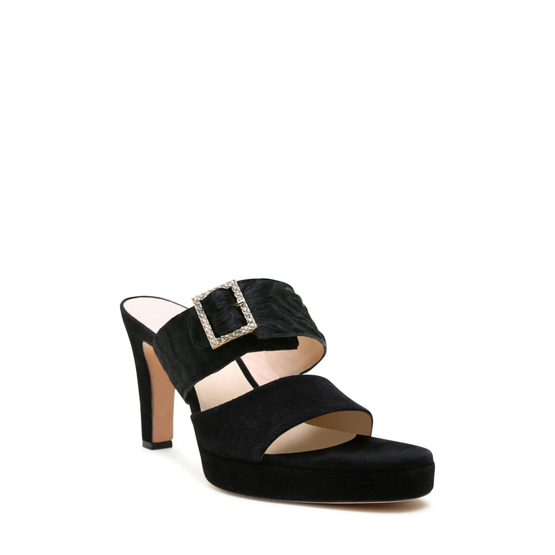 Black Suede Platform + Hairy Zebra Grace Strap | Alterre Interchangeable Heels - Customizable 2-in-1 Shoes