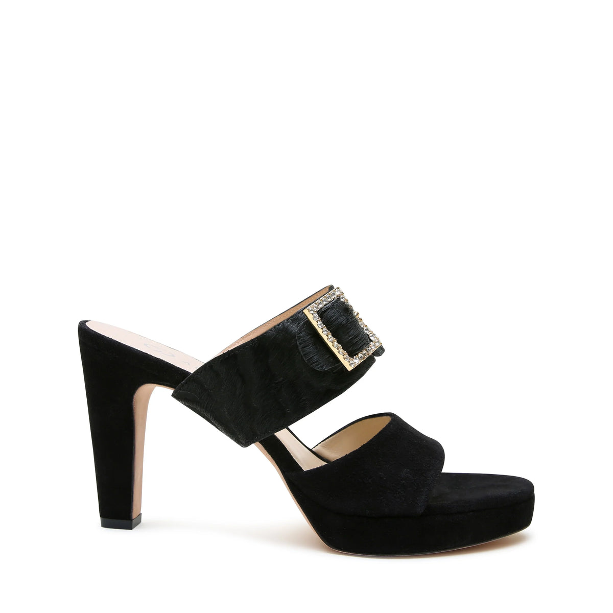 Shop Black Suede Platform + Hairy Zebra Grace Strap | Alterre Interchangeable Heels - Sustainable & Ethical Footwear
