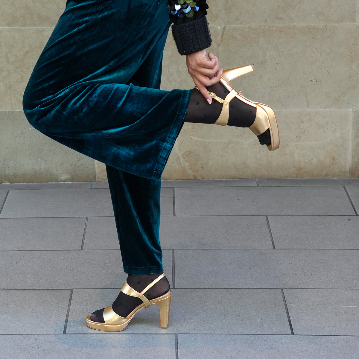 Alterre Gold Lo Platform + Elsie Strap | Ethical Luxury, Customizable Comfort & Sustainable Shoes That Give Back