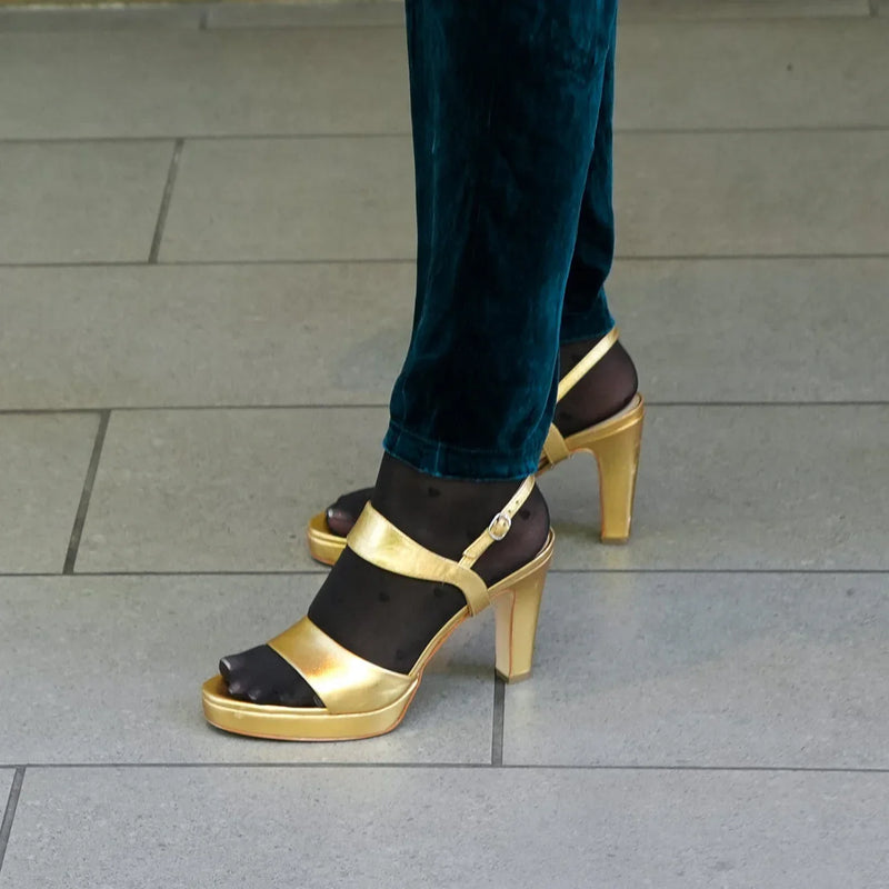 Gold Lo Platform + Elsie Custom Heels | Alterre Make A Shoe - Sustainable Shoes & Ethical Footwear