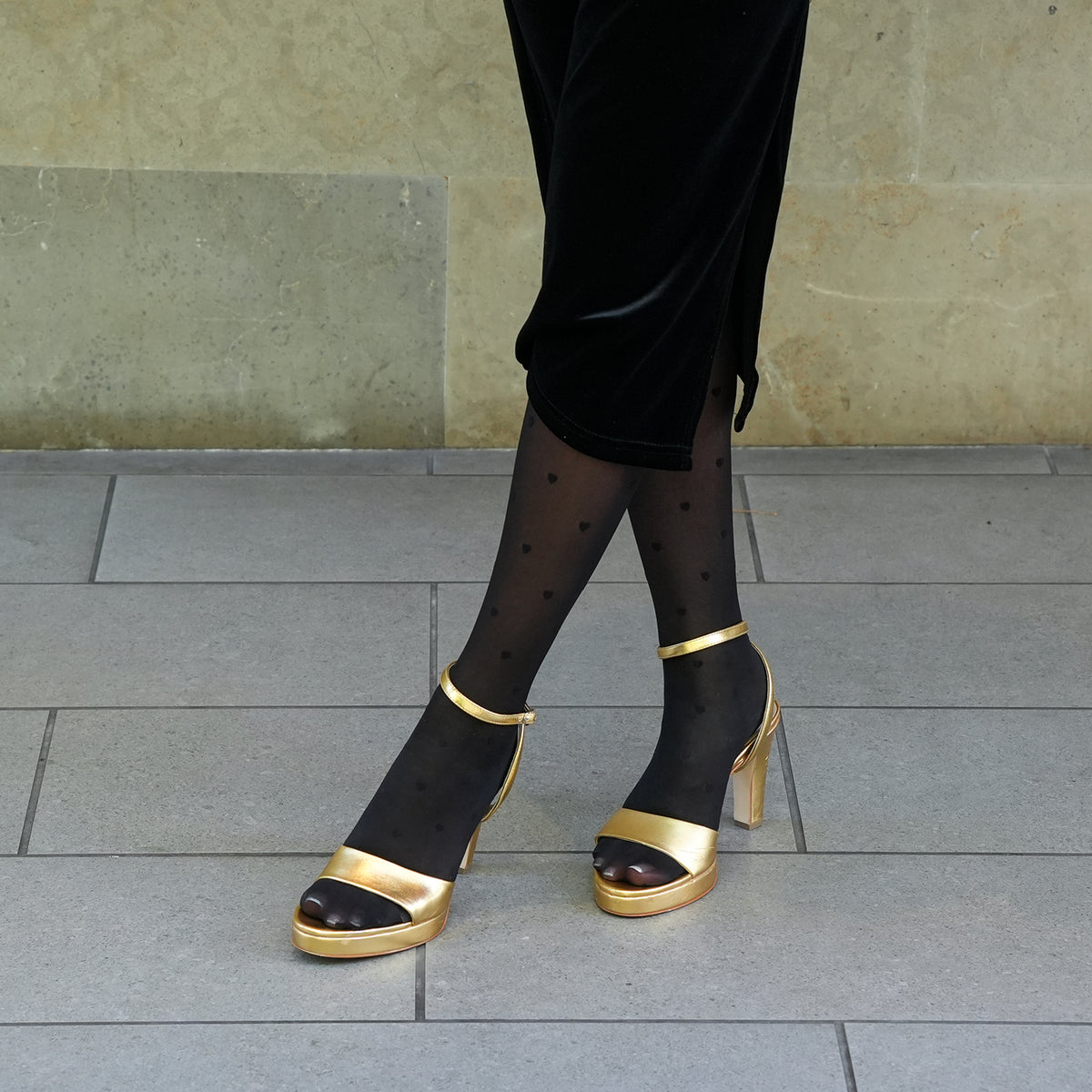 Gold Lo Platform + Marilyn Strap | Sustainable, Customizable Platforms for Ethical Luxury & Conscious Comfort