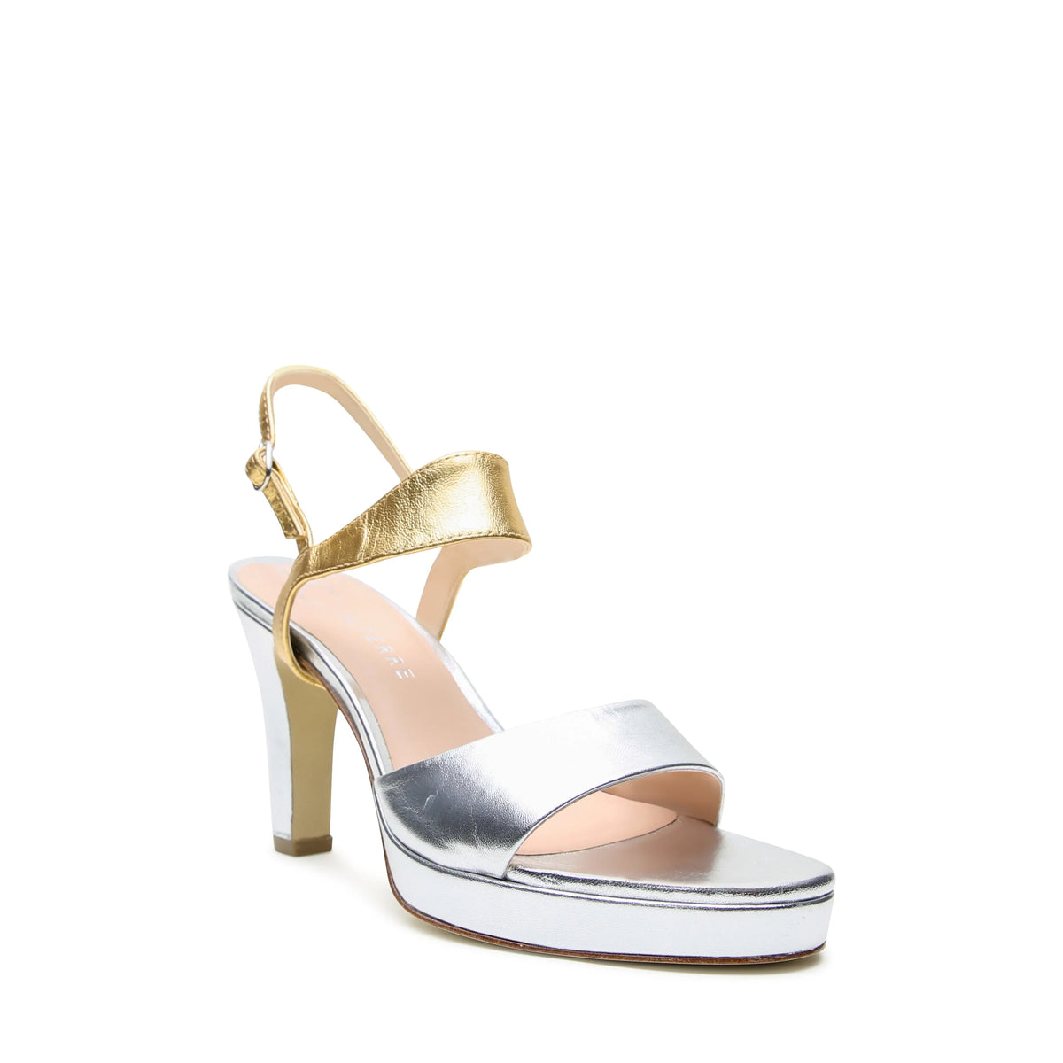 Silver Lo Platform + Gold Elsie Strap | Alterre Interchangeable Heels - Customizable 2-in-1 Shoes