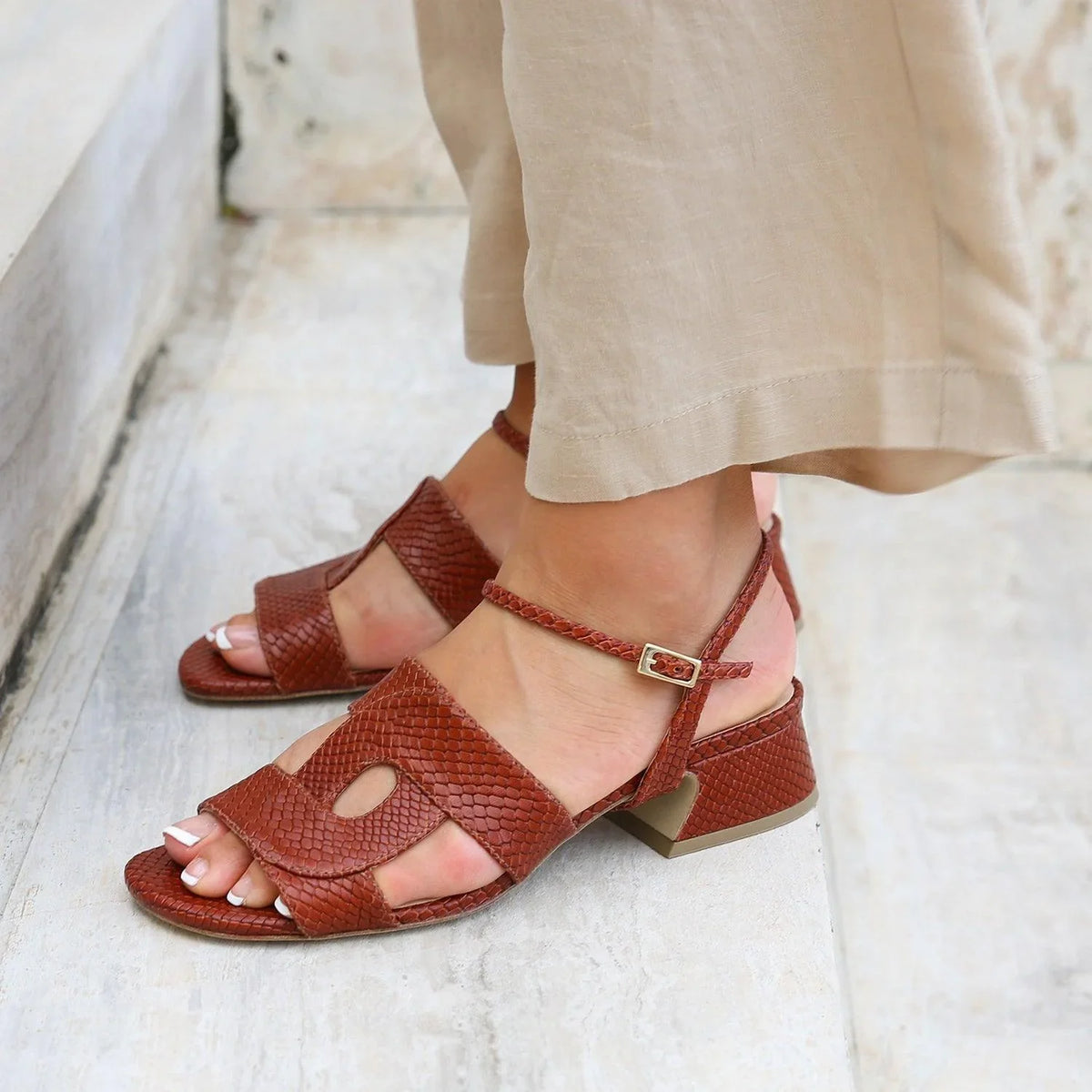 Brown Snake Loop Sandal + Amal Strap Customized Sandals | Alterre Sustainable Sandals - Ethical, Interchangeable Footwear