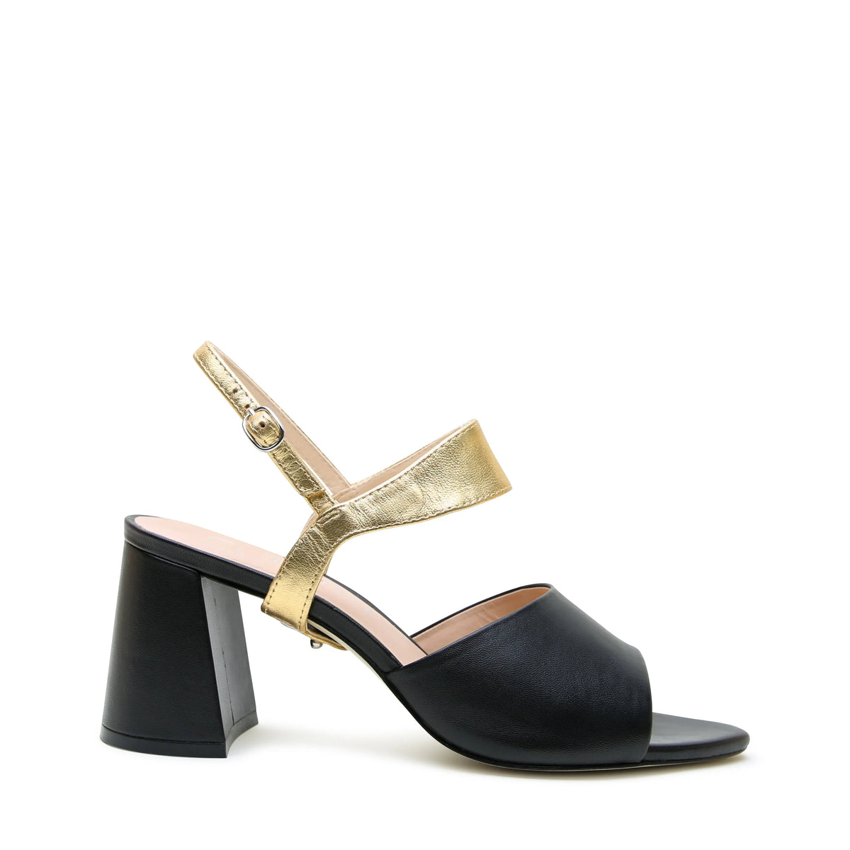 Shop Black Point Sandal + Gold Elsie Strap | Alterre Interchangeable Heels - Sustainable & Ethical Footwear