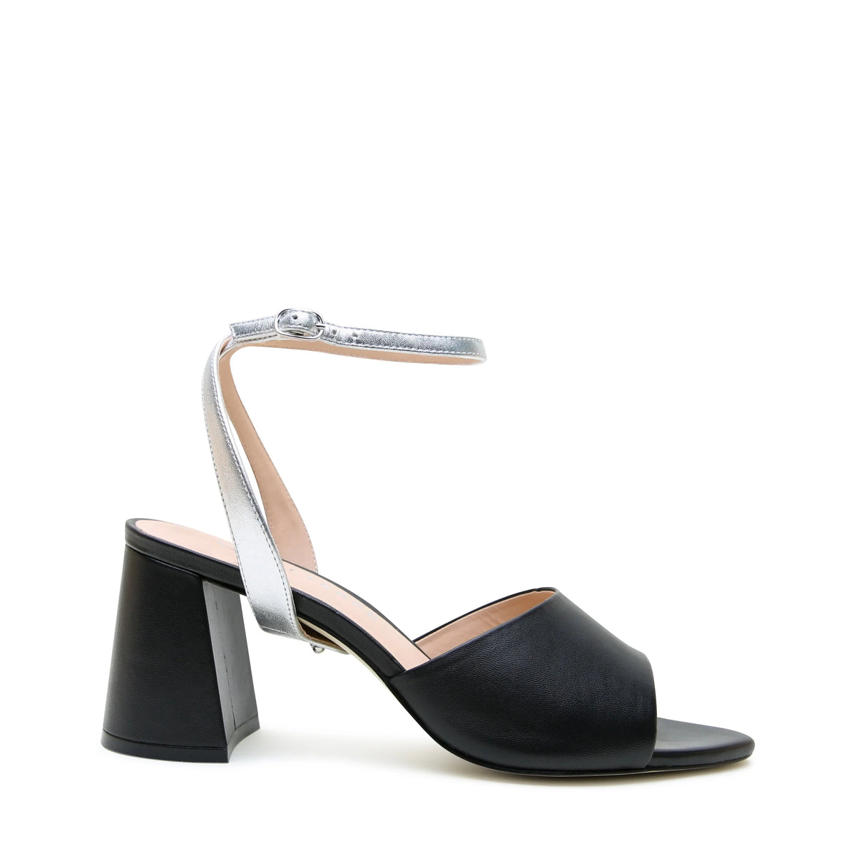 Shop Black Point Sandal + Silver Marilyn Strap | Alterre Interchangeable Heels - Sustainable & Ethical Footwear