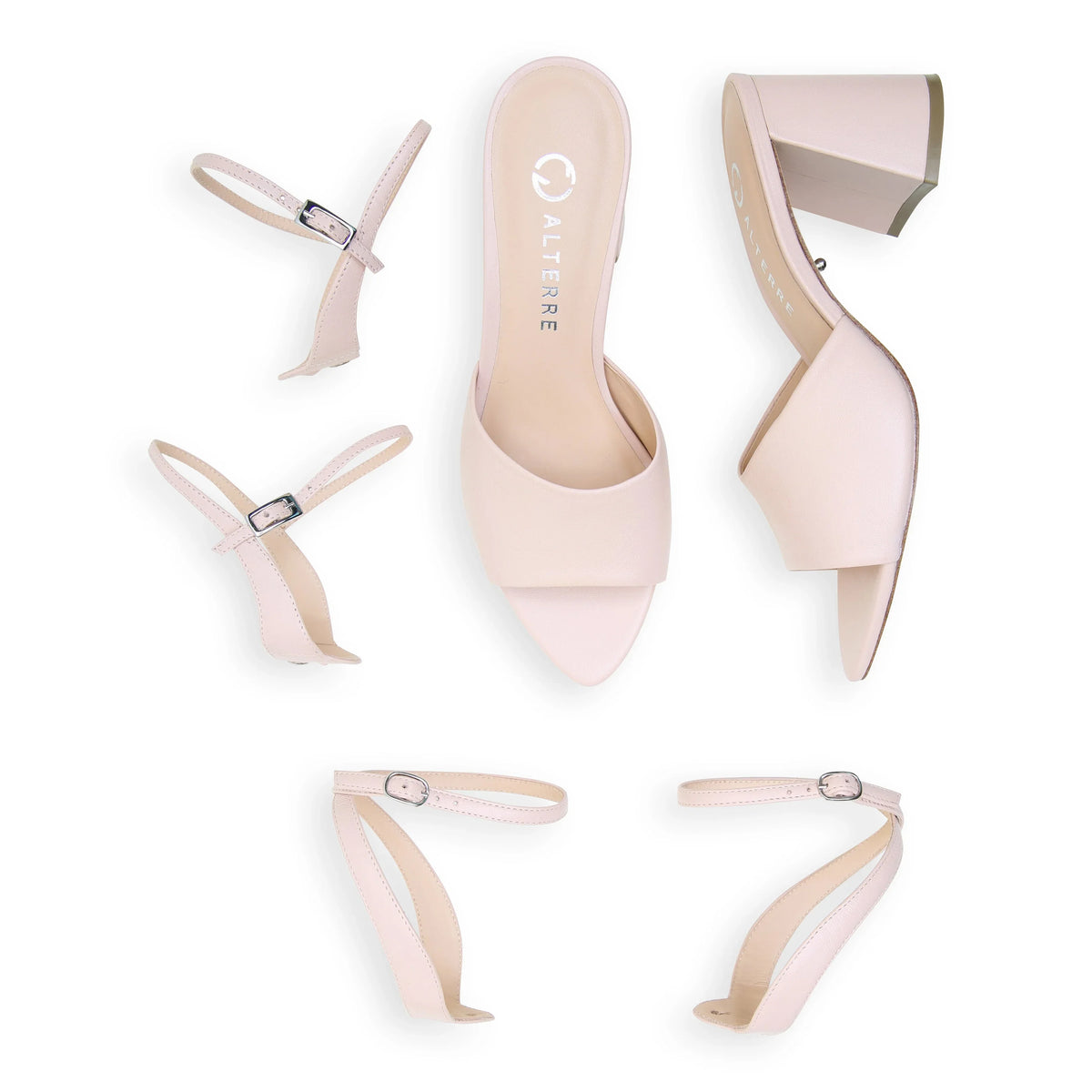 Shop Rose Pink Point Sandal Starter Kit | Alterre Interchangeable Heels - Sustainable & Ethical Footwear