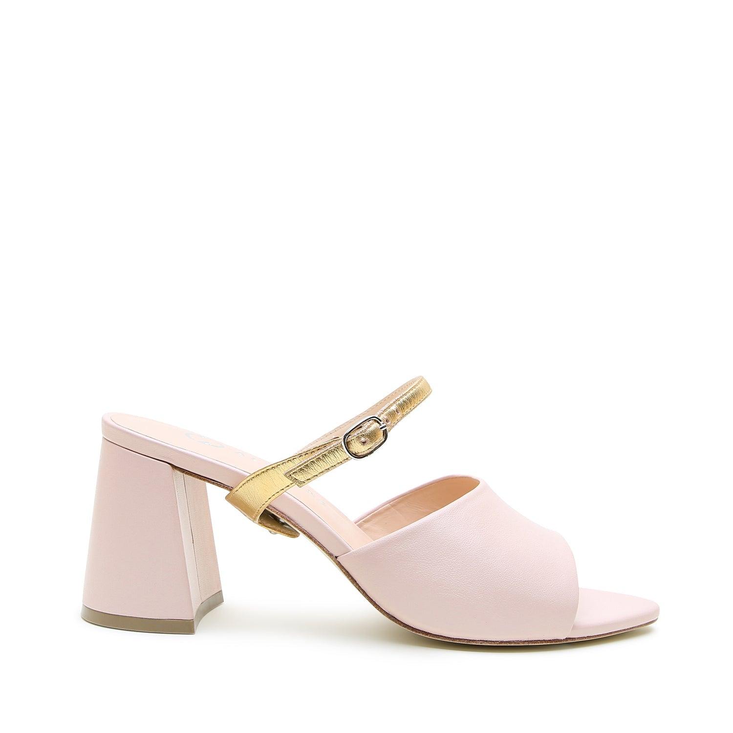 Rose Pink Point Sandal + Gold Twiggy Strap