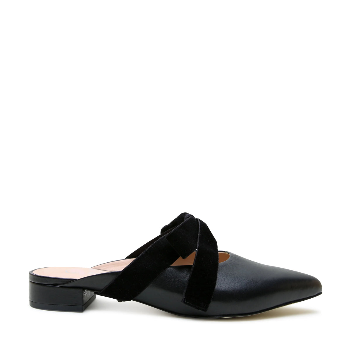 Shop Black Point Slide + Black Velvet Marie Strap | Alterre Interchangeable Slides - Sustainable & Ethical Footwear