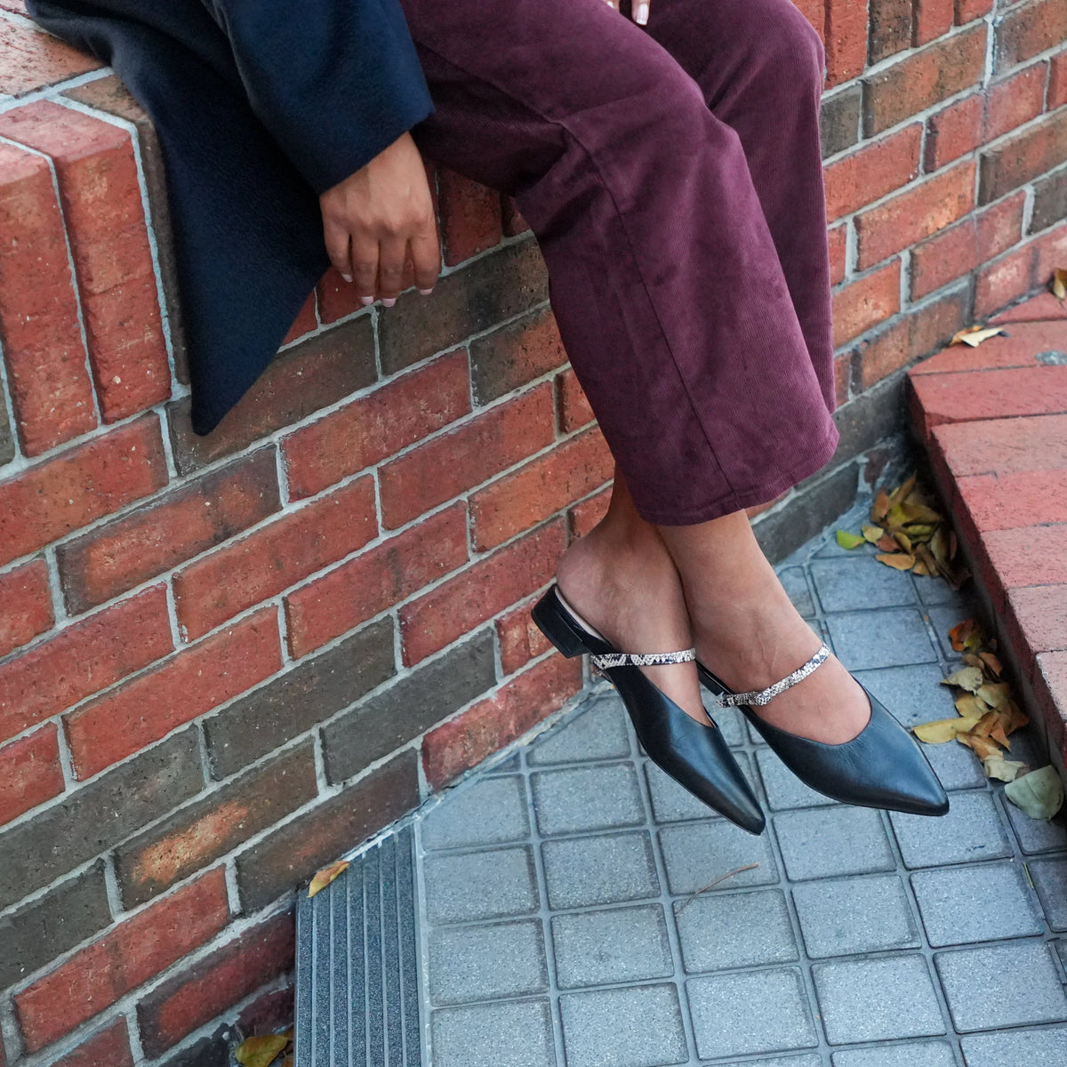 Black Point Slide + Python Twiggy Strap | Alterre Interchangeable Slides - Customizable 2-in-1 Shoes