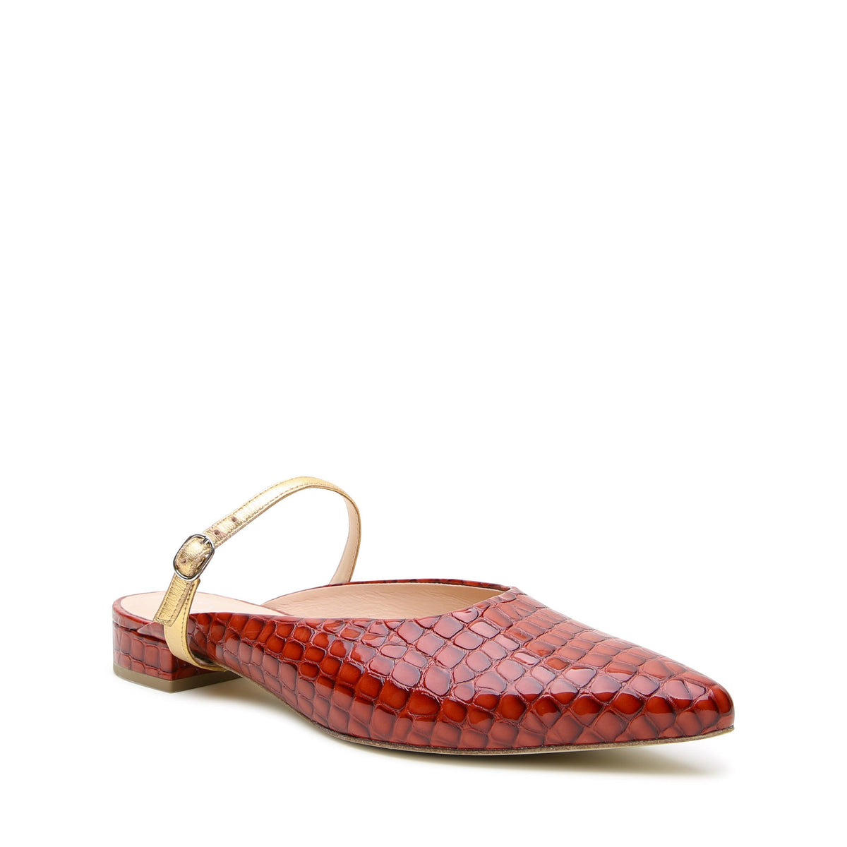 Clay Croc Point Slide + Gold Twiggy