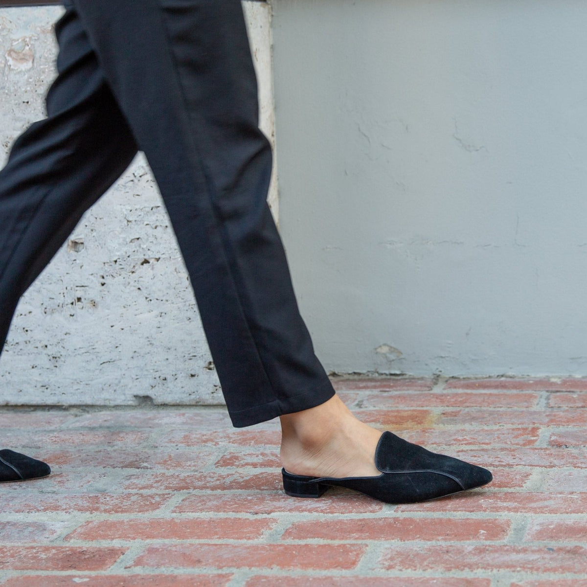 Black Suede Pointed Loafer