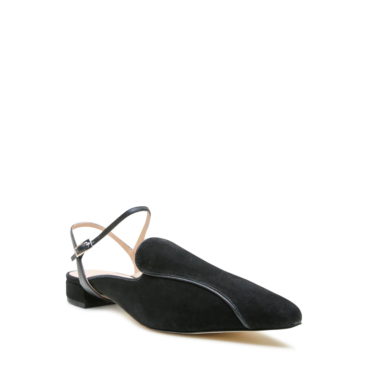 Black Suede Pointed Loafer + Black Amal Strap | Alterre Interchangeable Heels - Customizable 2-in-1 Shoes