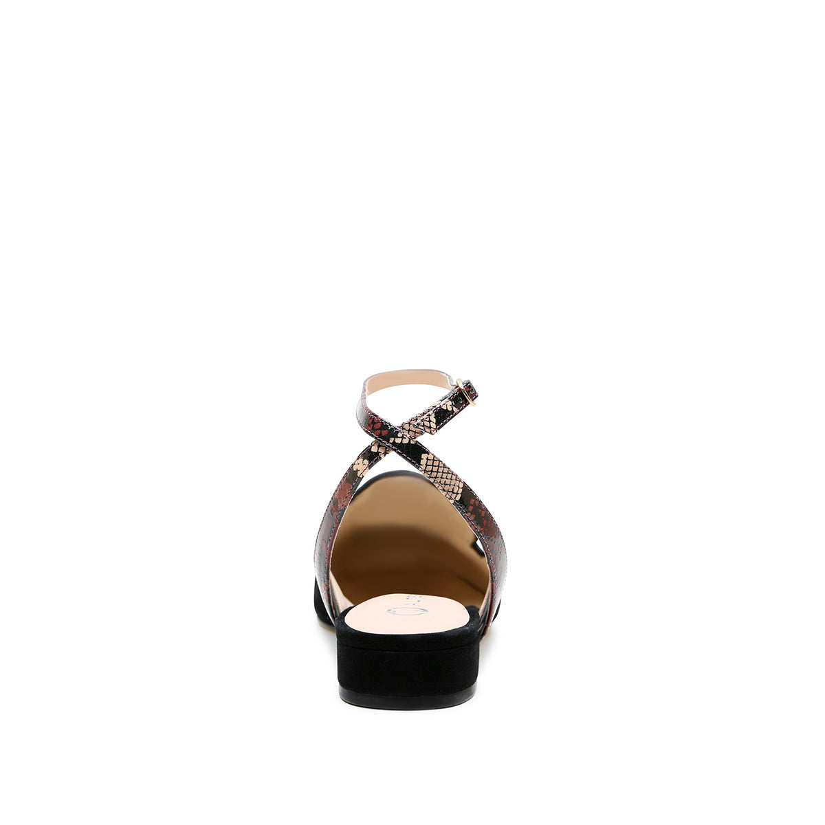 Black Suede Pointed Loafer + Burgundy Python Marilyn Strap crafted in kid suede with can be snug at first but leather will soften and 3/4-inch heel.