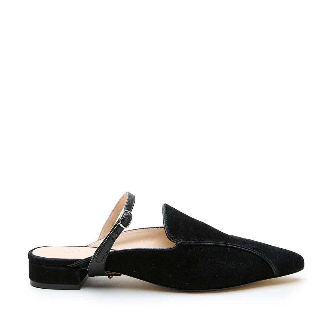 Suede Pointed Loafer + Twiggy Strap