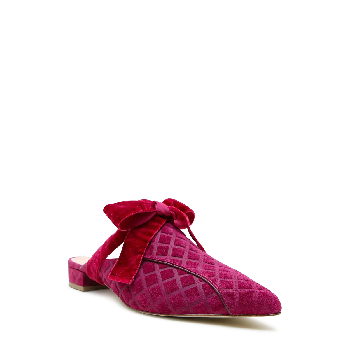 Malbec Puff Pointed Loafer + Red Velvet Marie Strap  | Alterre Interchangeable Slides - Customizable 2-in-1 Shoes