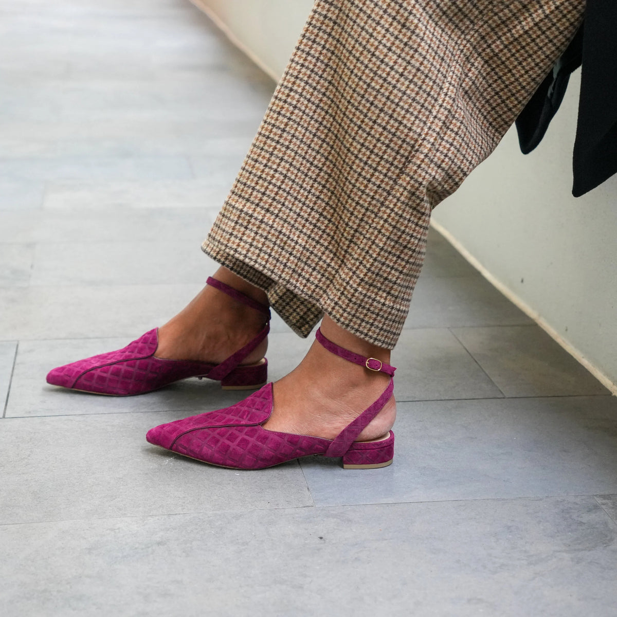 Malbec Puff Pointed Loafer + Marilyn Strap Customized Slides | Alterre Sustainable Slides - Ethical, Interchangeable Footwear 