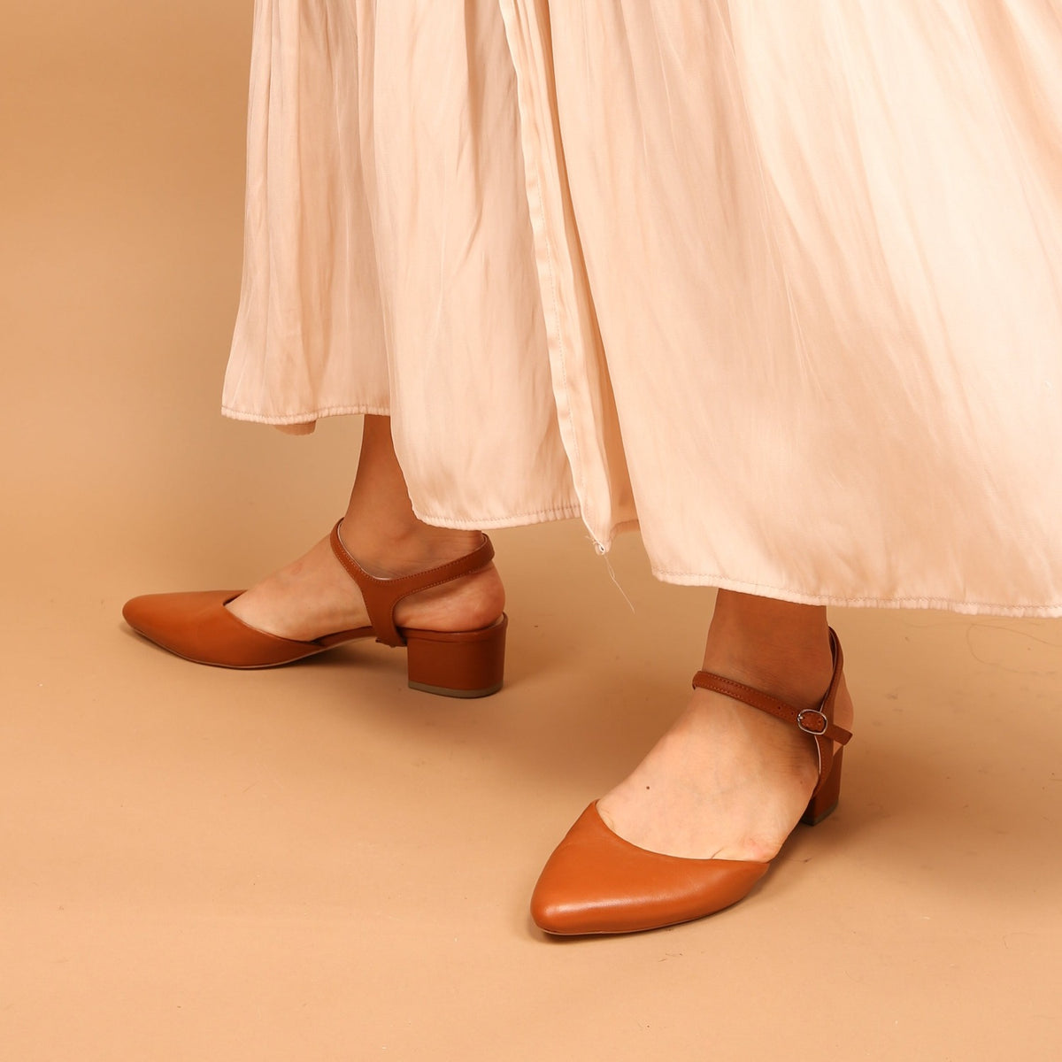 Cognac Slide + Jackie Personalized Slides | Alterre Ethical Slides - Sustainable Shoes for Women