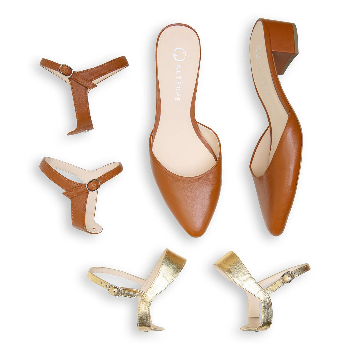 Shop Cognac Slide Starter Kit | Alterre Interchangeable Loafers - Sustainable & Ethical Footwear