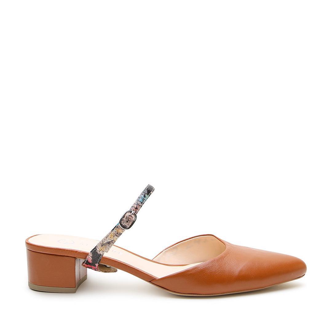 Cognac Slide + Painted Snake Twiggy Strap