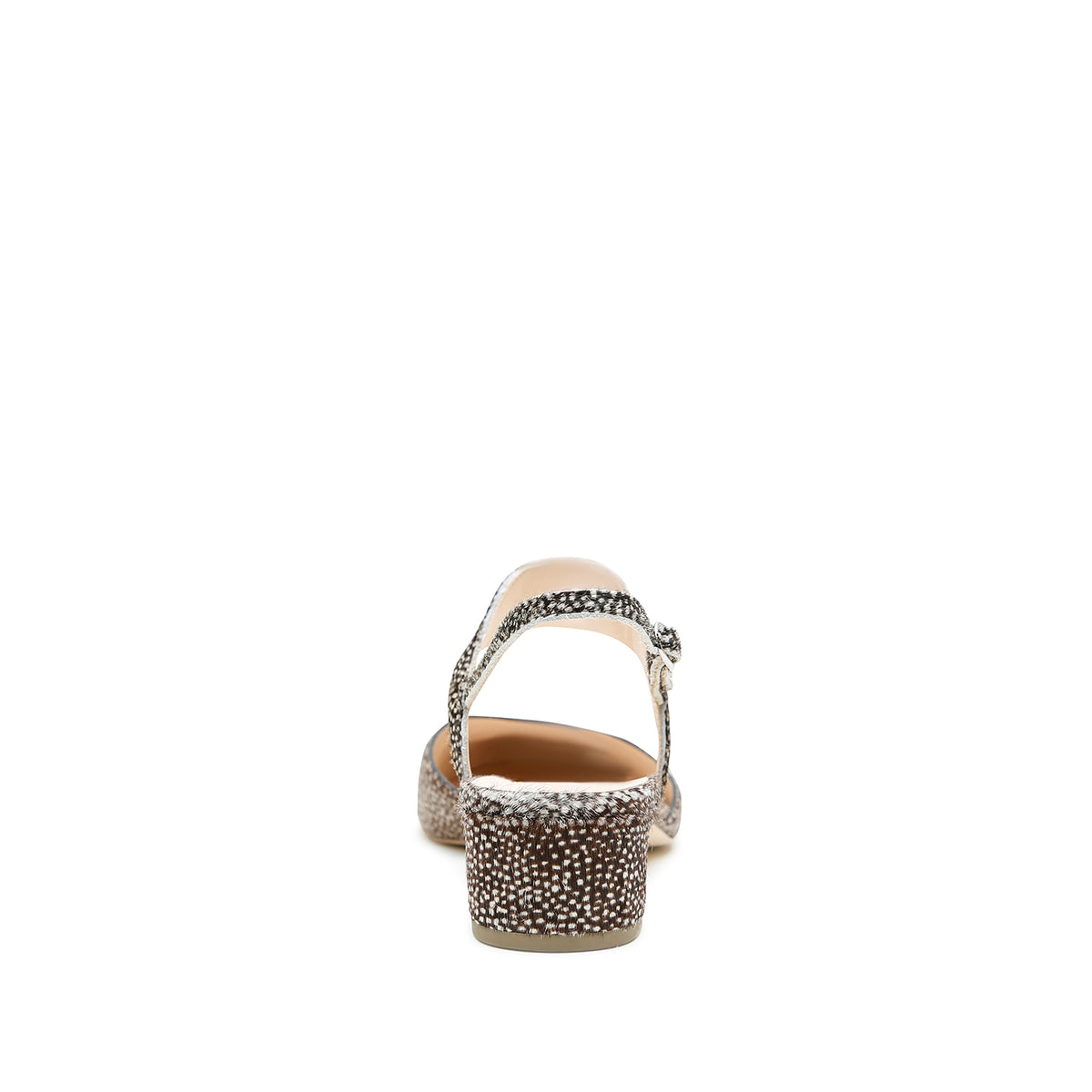 Doe Slide + Elsie Strap by Alterre, featuring genuine leather upper, a 1.5-inch heel, a cushioned foam insole, and detachable strap styling.
