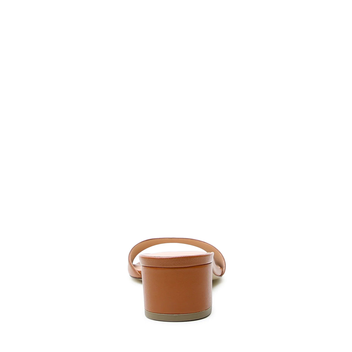 Sleek brown leather square sandal with interchangeable strap styling, perfect for dressing up everyday or packing for travel.