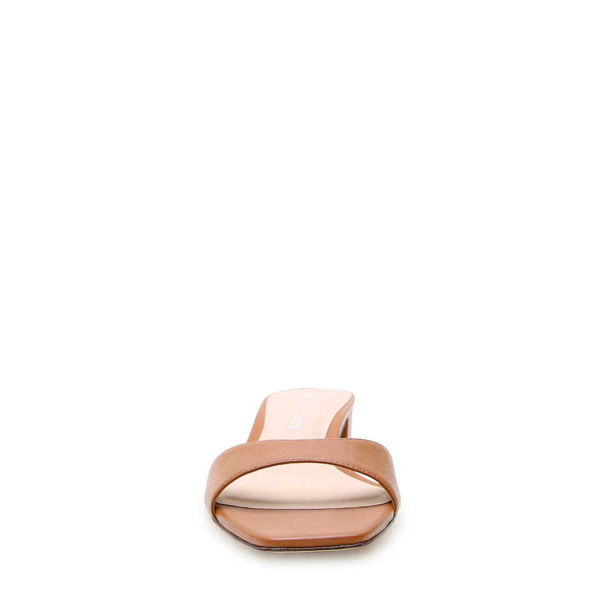 Cognac Square Sandal by Alterre, a comfortable brown leather sandal designed for everyday dressing and travel, shown with Marilyn in Cognac strap sold separately.