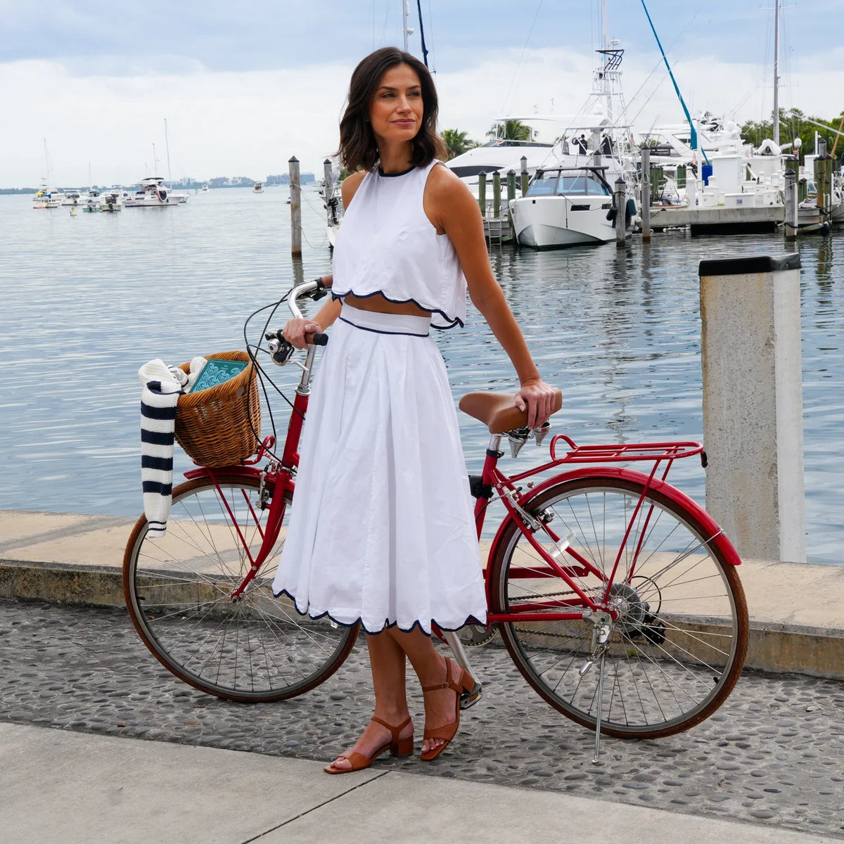 Comfortable cognac leather sandal with Jackie ankle straps, square toe, and 1.5-inch heel for travel and elevated everyday styling.