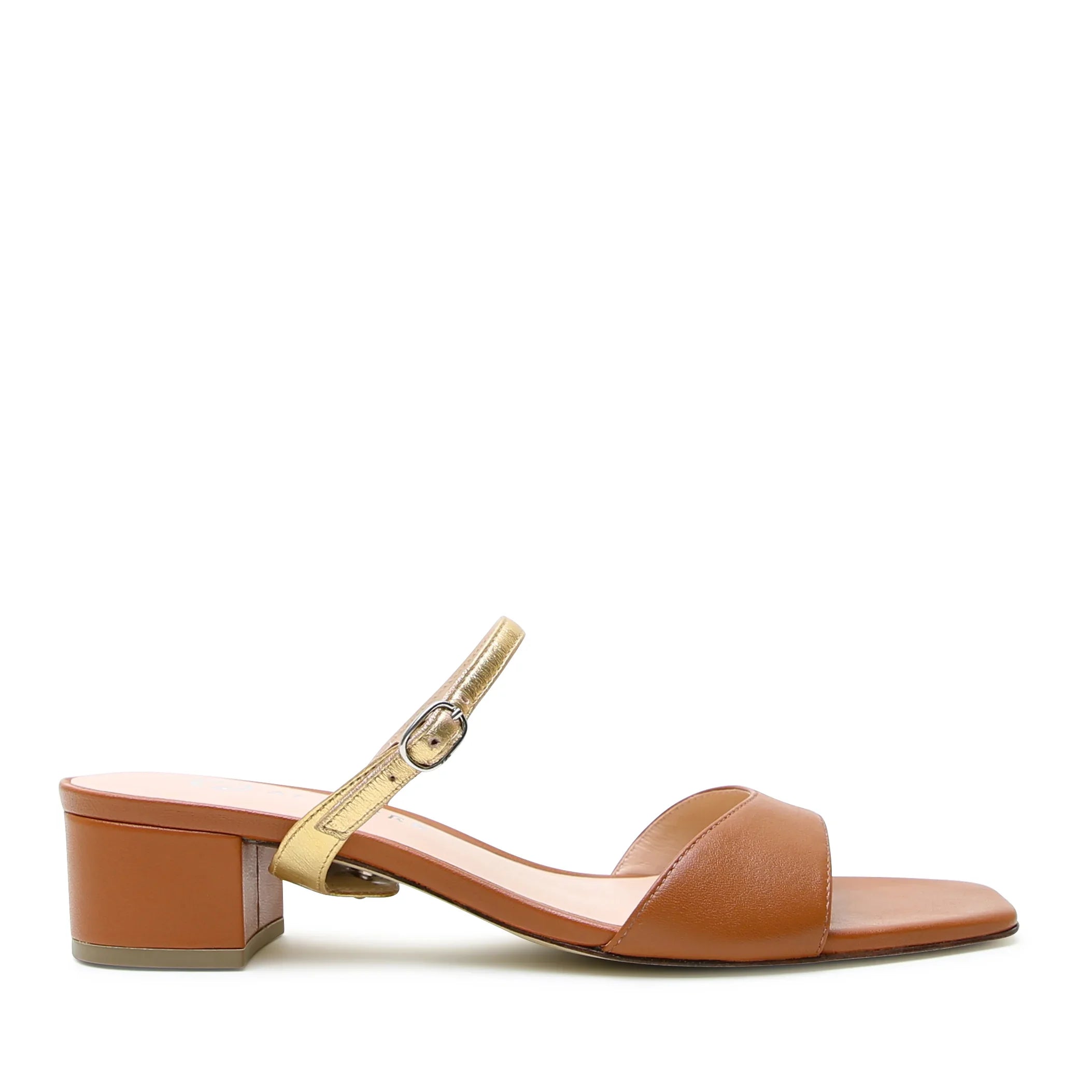 Cognac Square Sandal + Twiggy Strap
