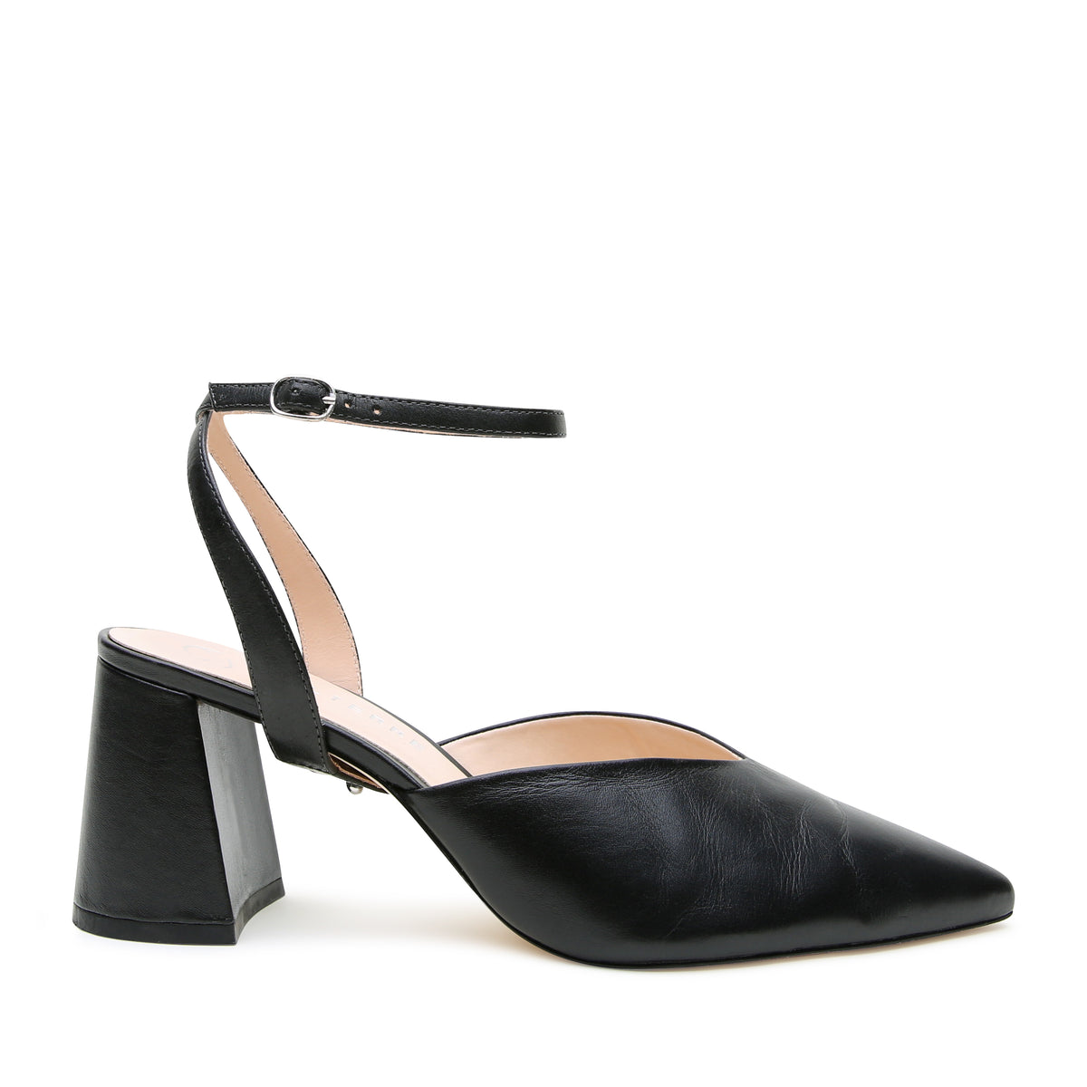 Mule V negro + correa Marilyn floral negra