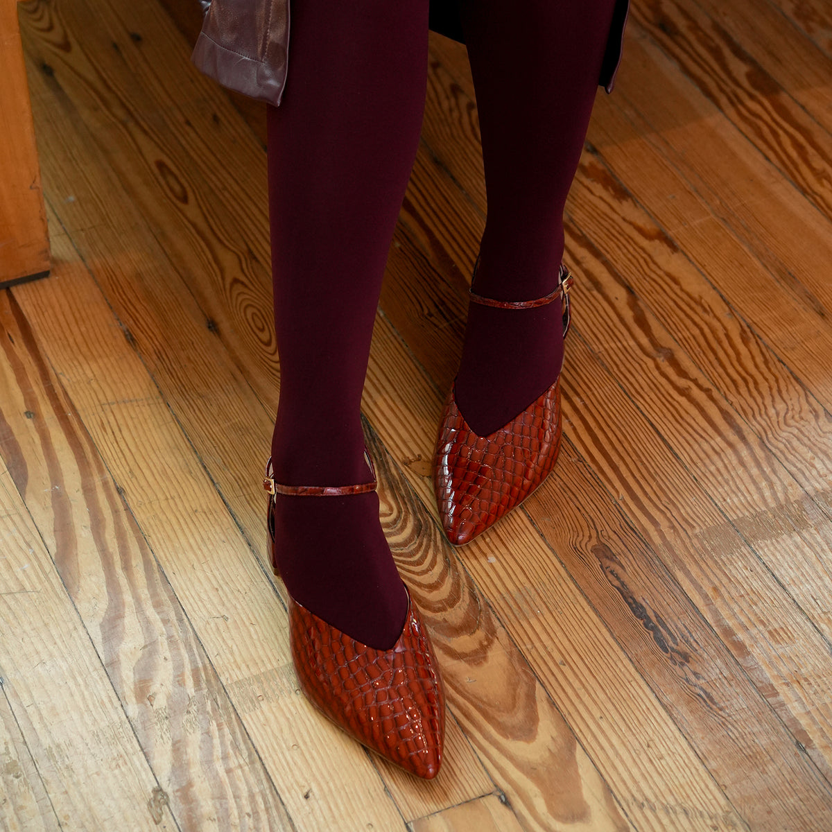 Clay Croc V Mule + Amal Strap by Alterre, designed for mix-and-match styling with embossed patent leather upper and leather lining with eco-leather composite sole and a cushioned foam insole.