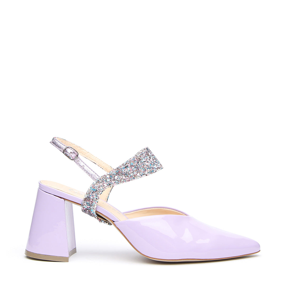 Lilac Gloss V Mule + Pixel Glitter Elsie