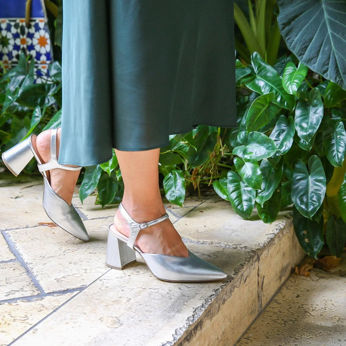 Silver V Mule +  Jackie Strap Customized Sandals | Alterre Sustainable Sandals - Ethical, Interchangeable Footwear