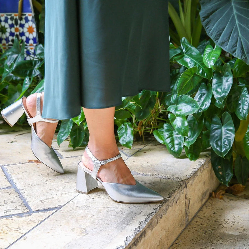 Silver V Mule +  Jackie Strap Customized Sandals | Alterre Sustainable Sandals - Ethical, Interchangeable Footwear