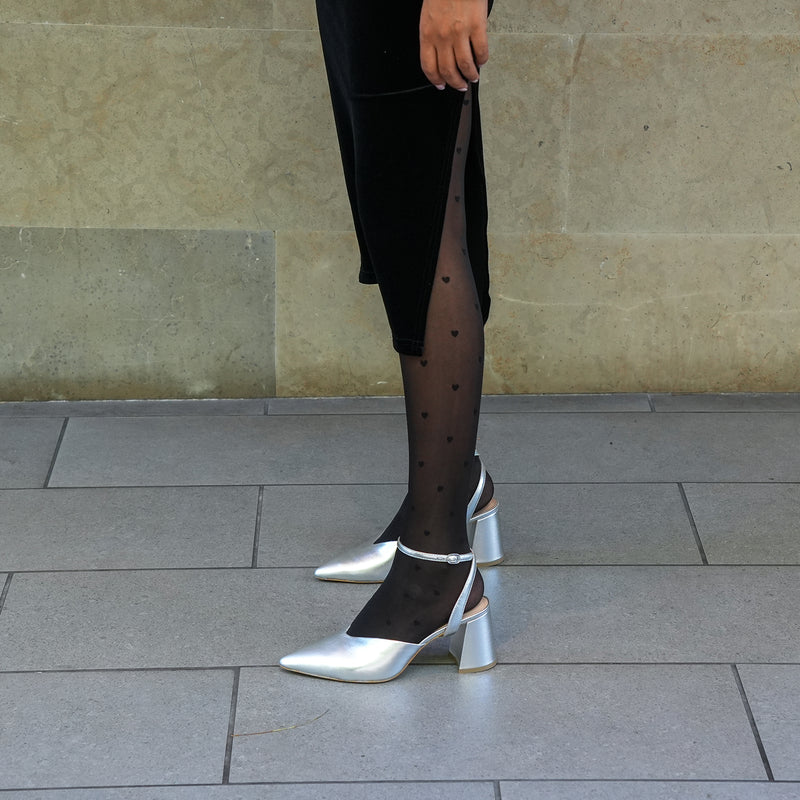 Shop Silver V Mule + Marilyn Strap | Customizable, Comfortable & Sustainable Shoes That Give Back – Ethical Luxury by Alterre