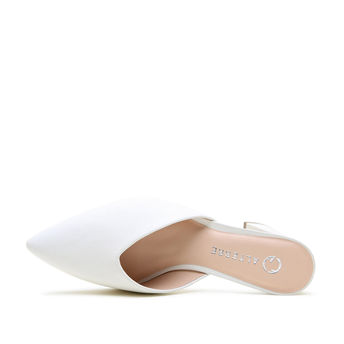 White V Mule by Alterre, designed for mix-and-match styling with leather upper with composite leather sole and a cushioned foam insole.