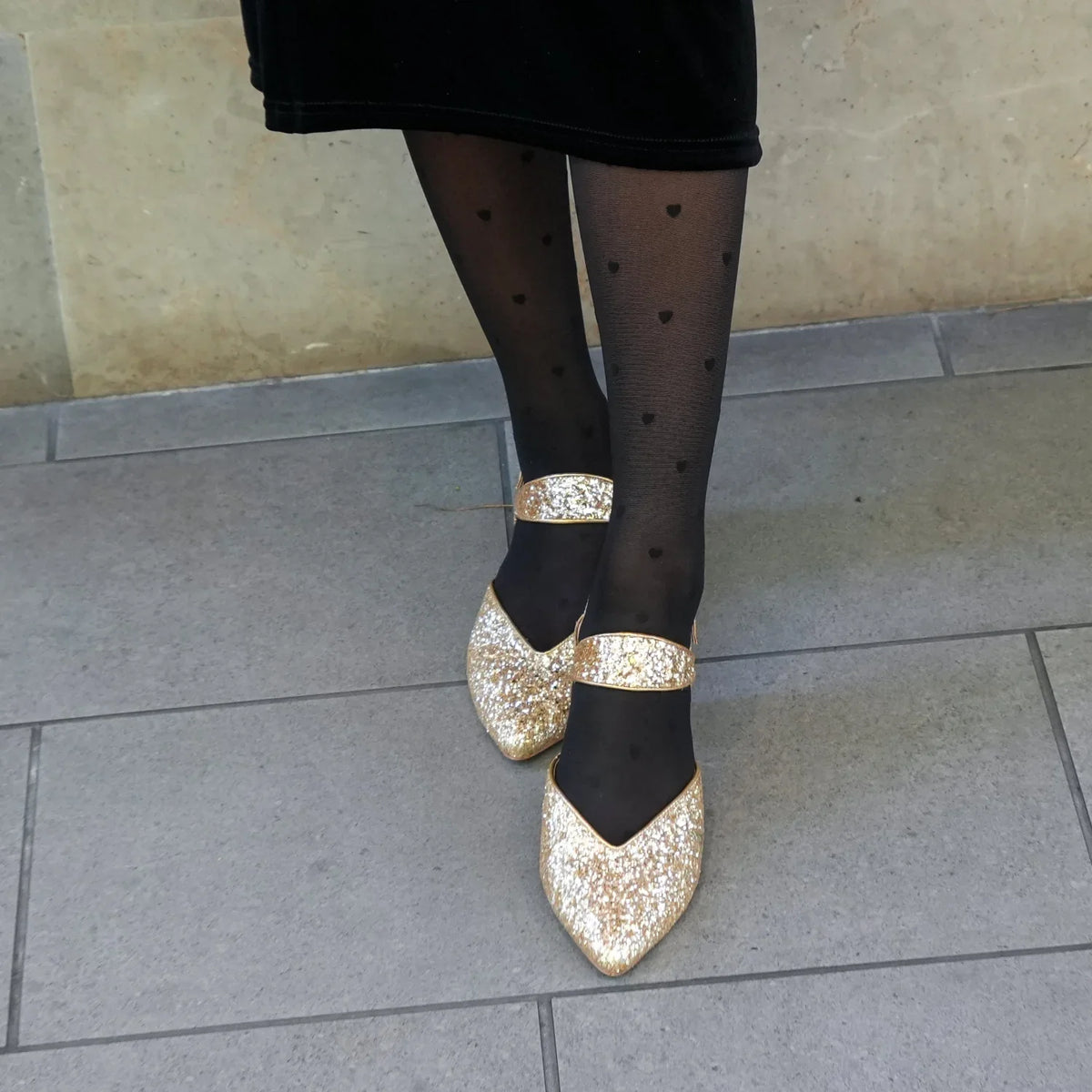 Ethical Luxury Footwear: Gatsby Glitter V Slide + Elsie Strap | Sustainable, Comfortable & Customizable Shoes That Give Back