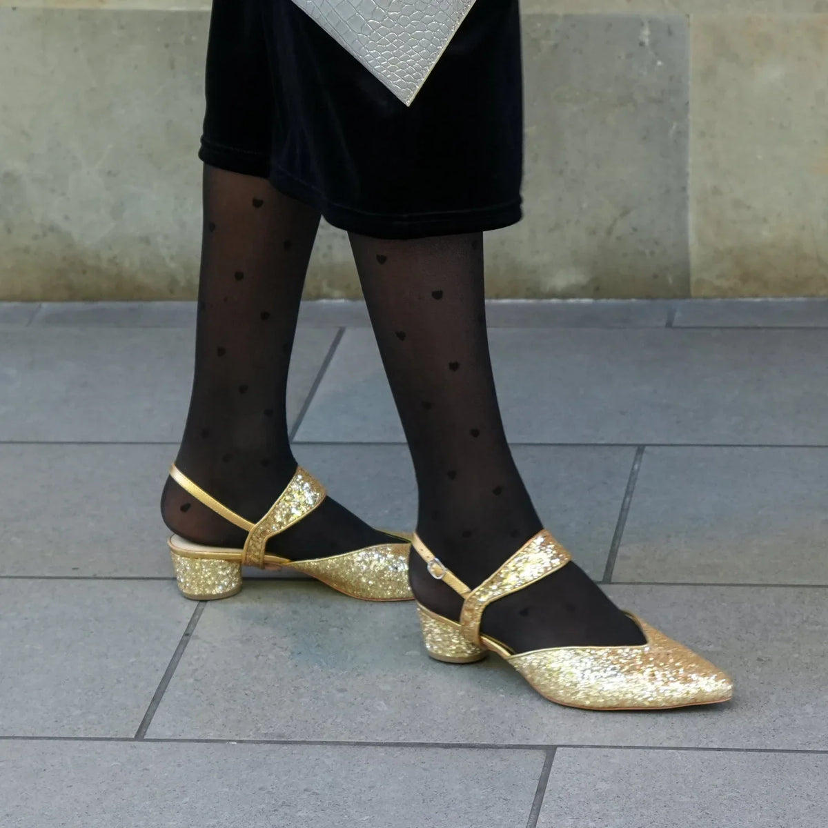 Alterre Gatsby Glitter V Slide + Elsie Strap | Ethical Luxury, Customizable Comfort & Sustainable Shoes That Give Back