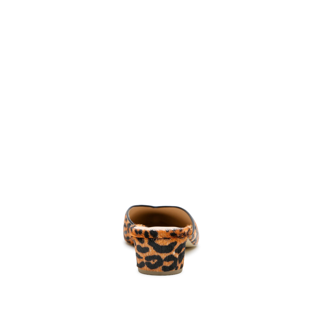 Jaguar V Slide crafted in printed calf hair with can be snug at first but leather will soften and 5-inch heel.