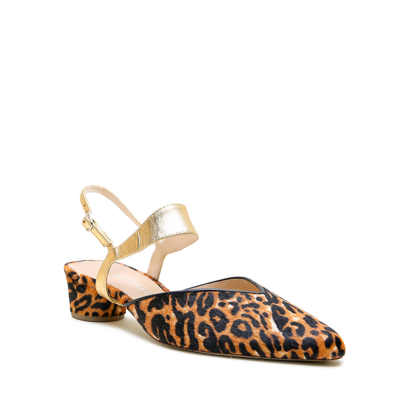 Alterre Jaguar V Slide + Gold Elsie Strap with exotic alternative made with calf leather, 1.5-inch heel, and an interchangeable design.